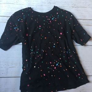 Black confetti Ban.do top- size medium